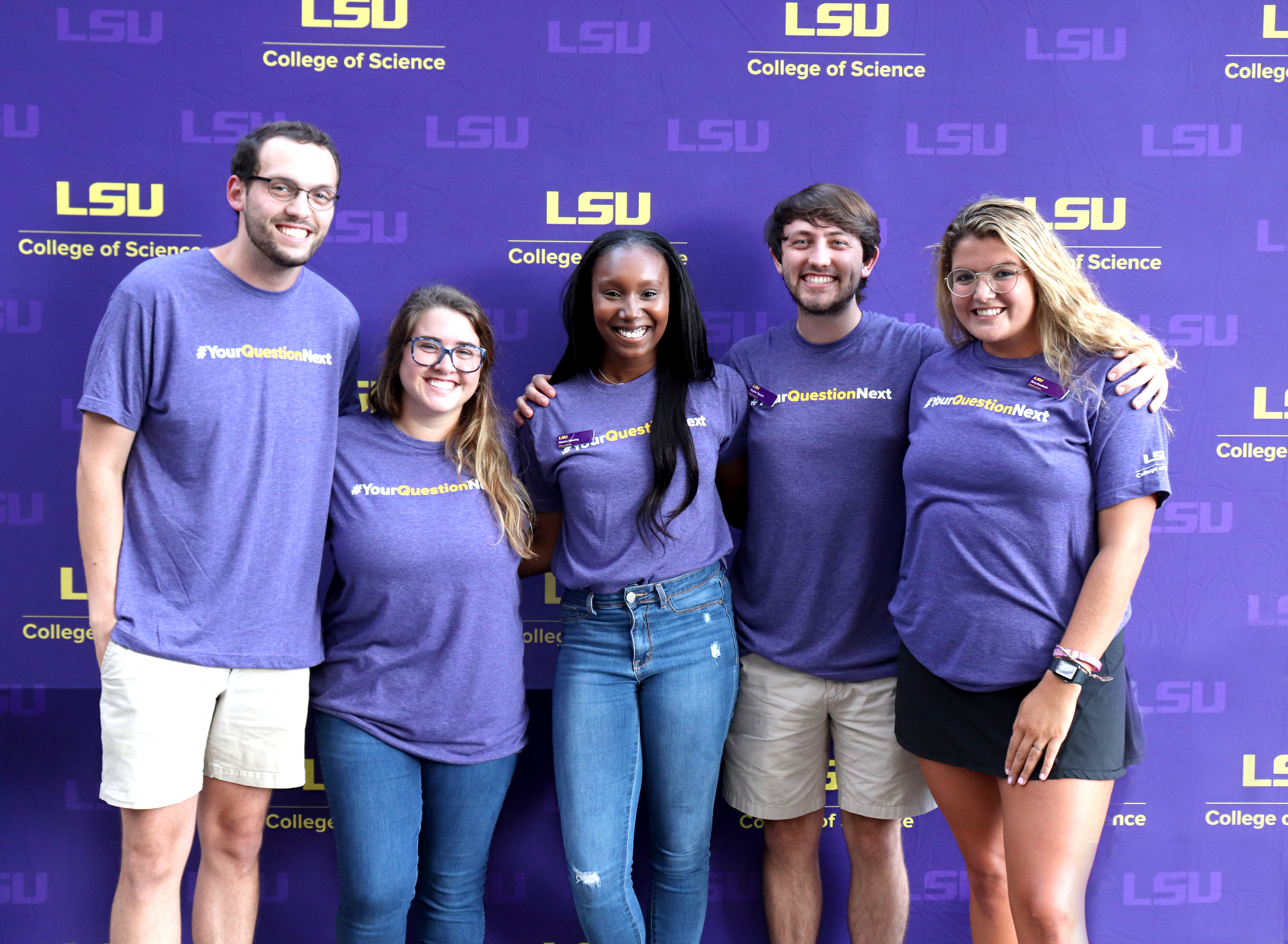 The five College of Science Ambassadors representing their respective departments at the College of Science Block Party